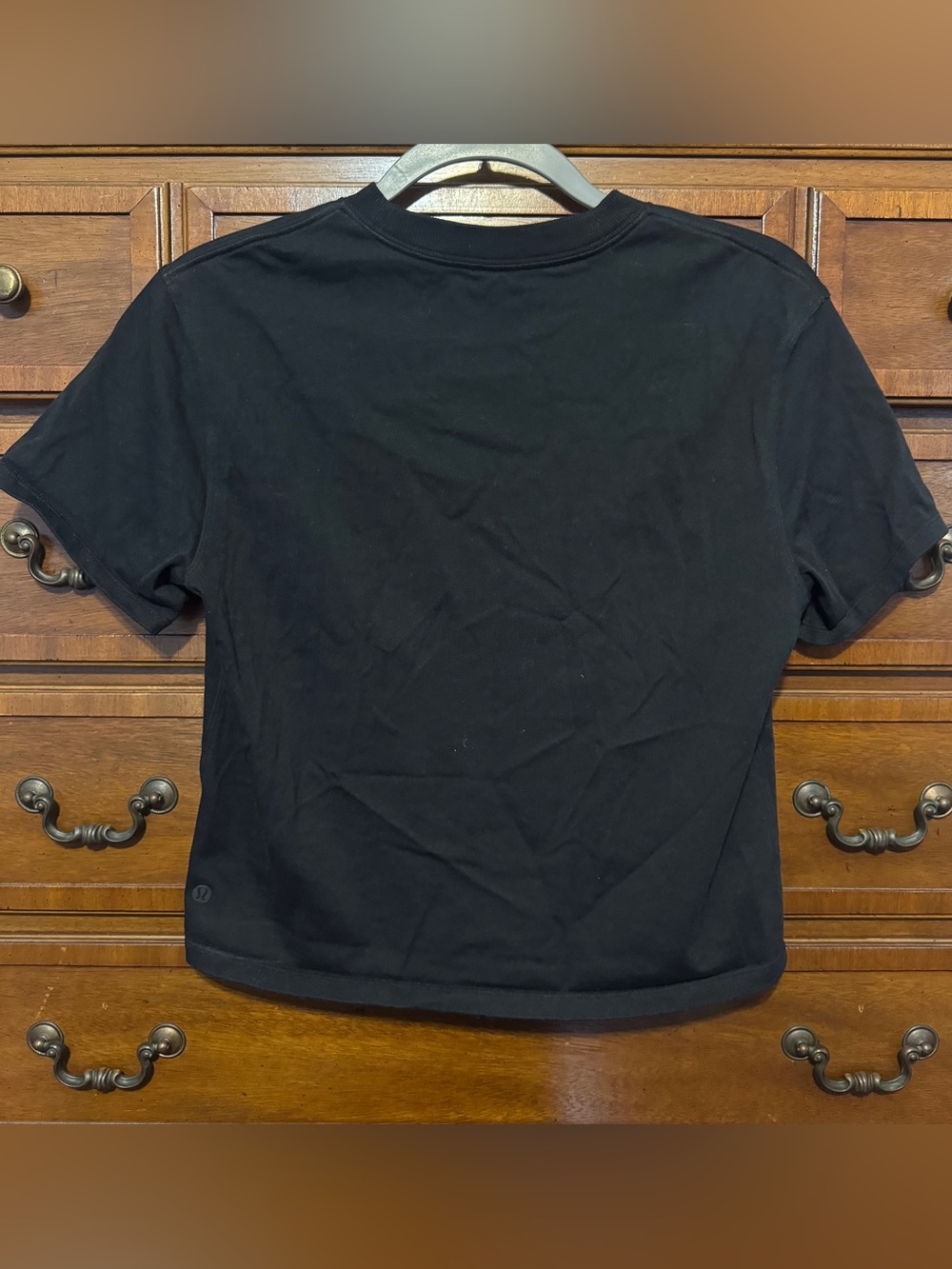 Lululemon Black Organic Cotton Straight Hem Crewneck Tee Minimalist Relaxed M